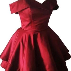 Maroon cocktail dress-Satin